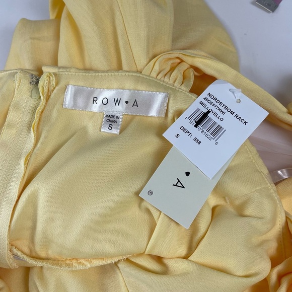 Row A Dress Womens Small Yellow Adjustable Tie Strap NEW NWT - Picture 7 of 13